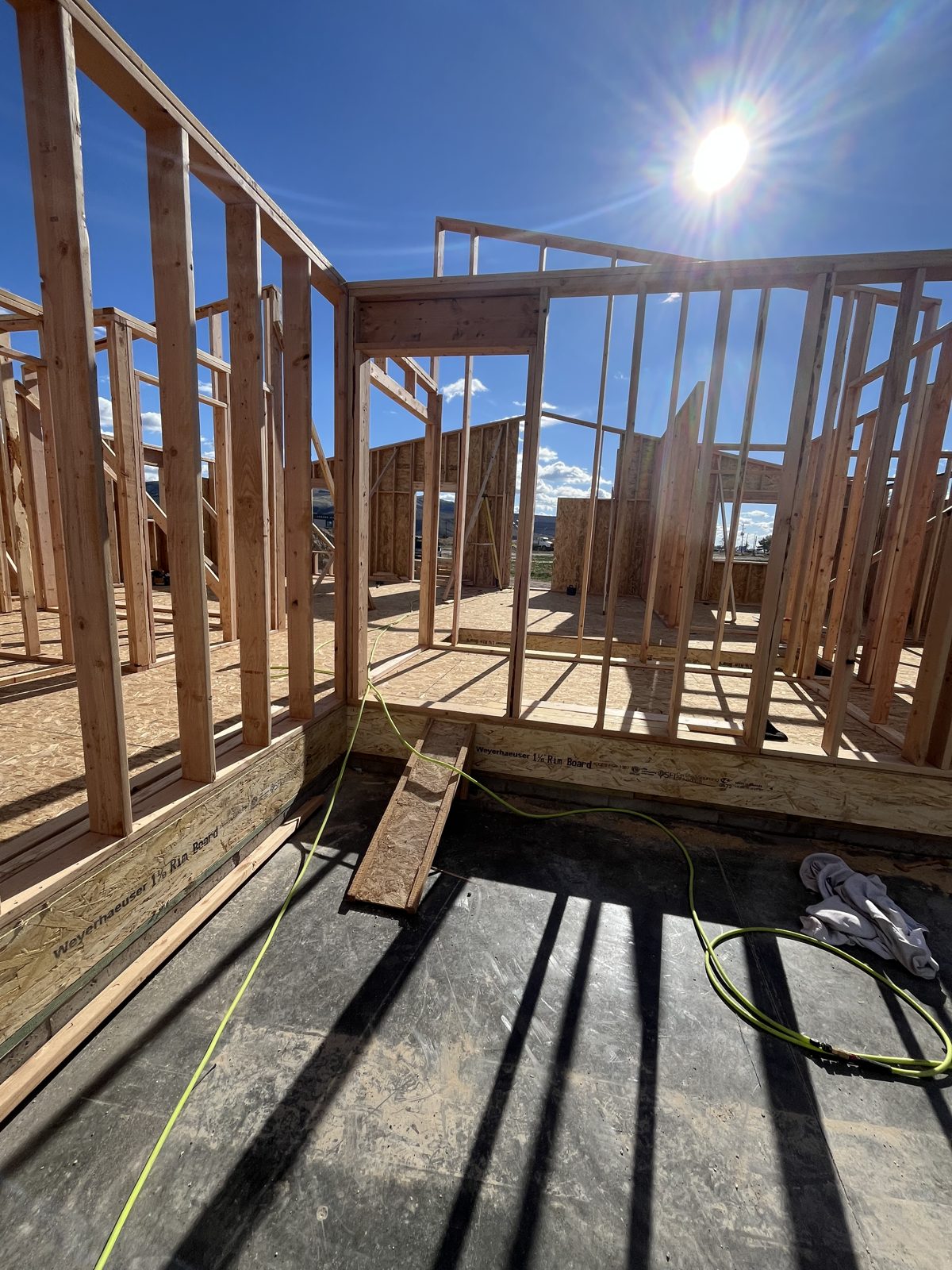 Walls framed and standing at the Summit home